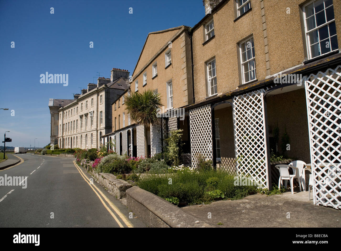 Seafront houses in Beaumaris, Anglesey, North Wales Stock Photo Alamy