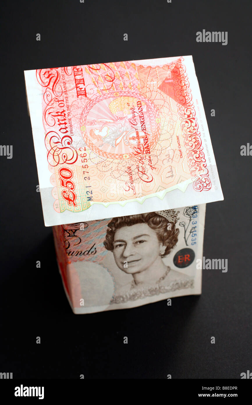 £50 made into a house Stock Photo