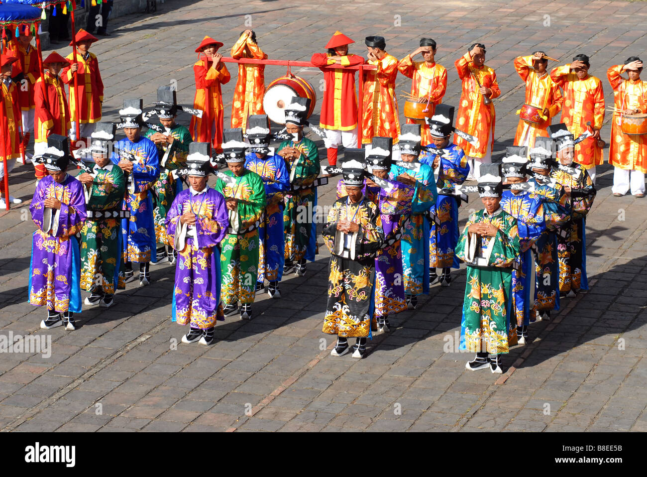 Imperial traditional ceremony in the citadel of Hue Vietnam Stock Photo