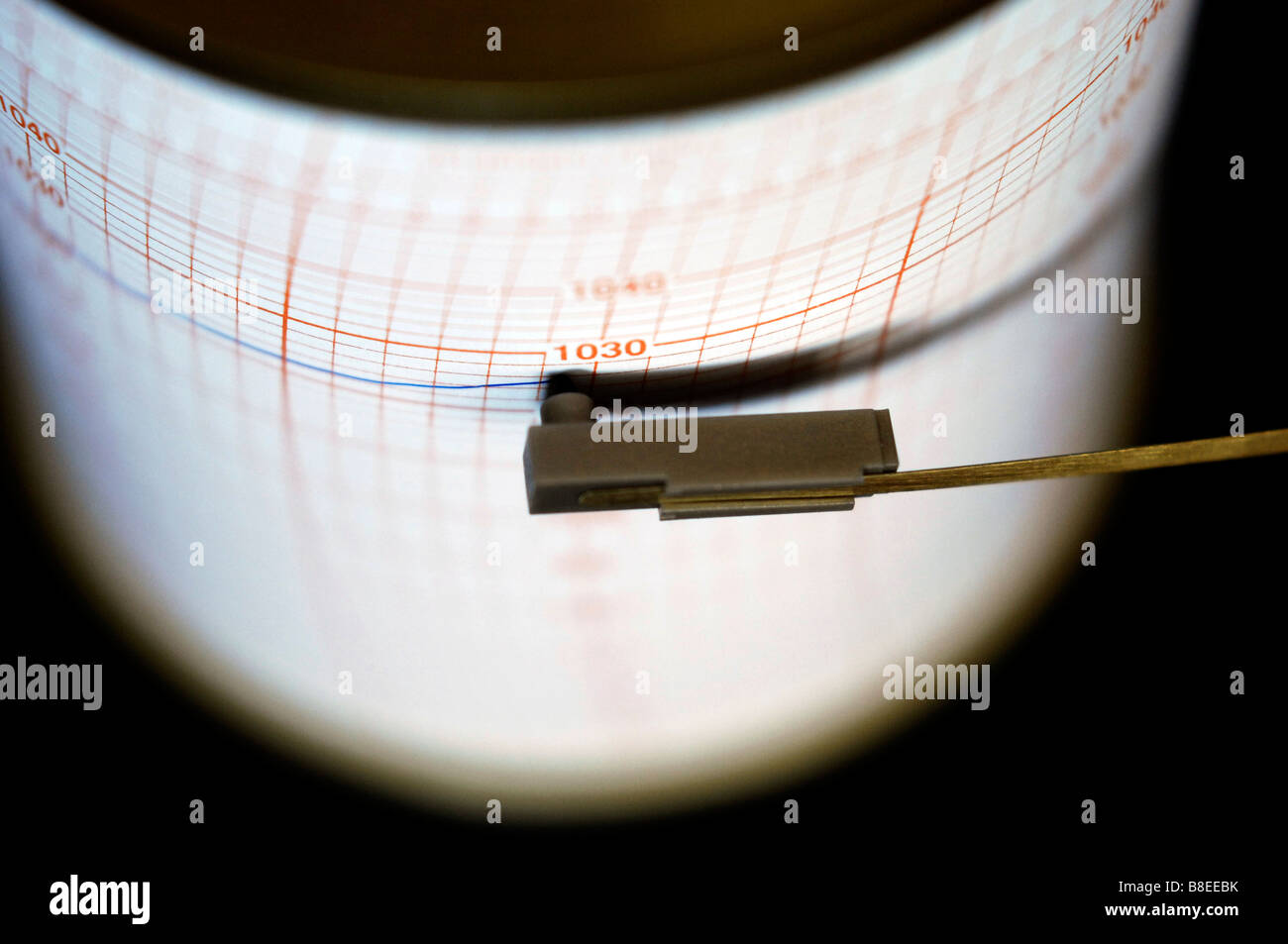 A barogaph used for weather forecasting measuring the barometric