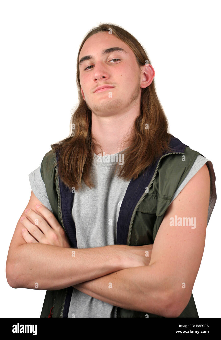 a belligerent teenaged boy with an attitude problem Stock Photo
