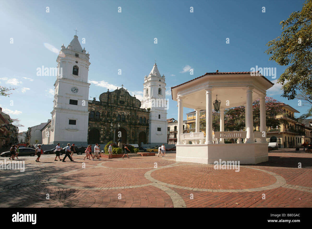 Plaza Catedral of the Casco Antiguo of Panama City Stock Photo - Alamy