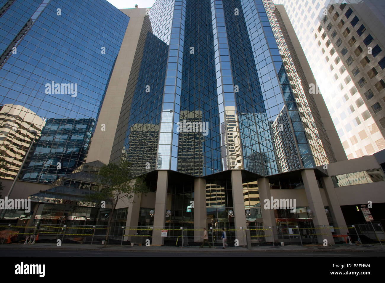 Glass fronted office skyscrapers, Calgary, Alberta, Canada Stock Photo