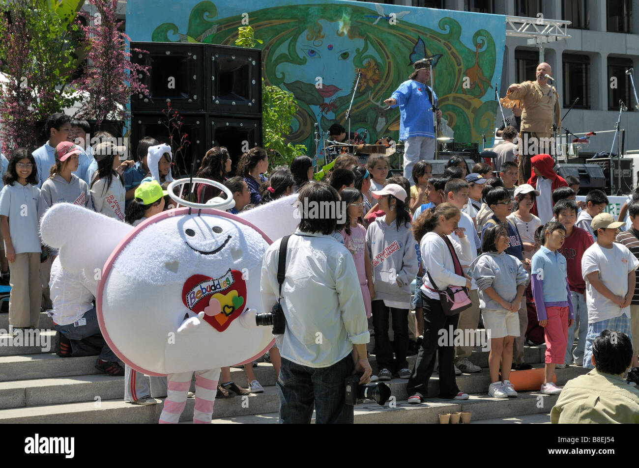 Children participating in the Los Angeles Earth Day events Stock Photo