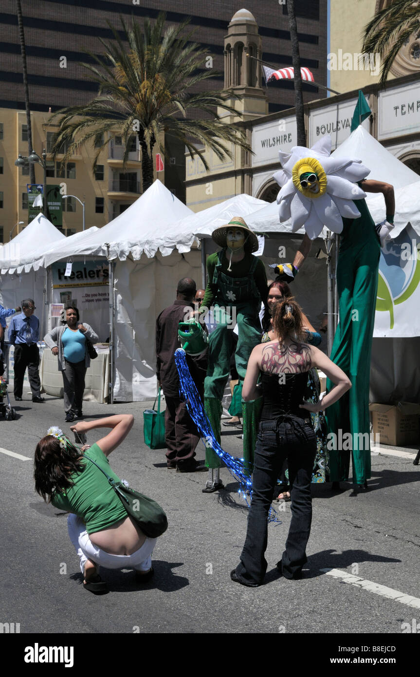 Amazing group of stilt walkers dazzle visitors to Earth Day Los Angeles