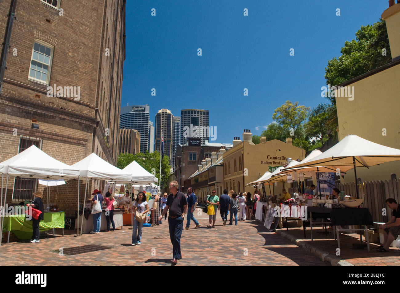 Weekend market at the Rocks Sydney NSW Australia Stock Photo