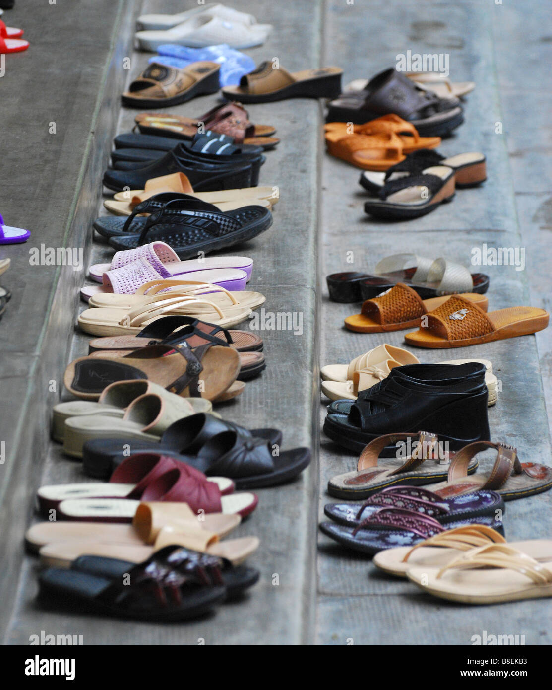 Shoes outside a Vietnamese temple Stock Photo Alamy