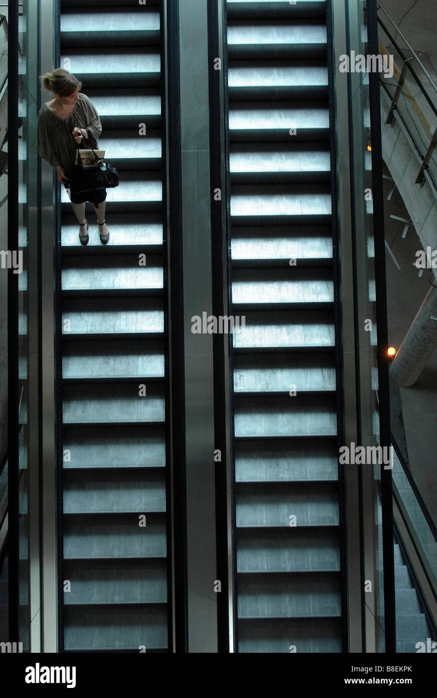 Escalators in a shopping centre Stock Photo