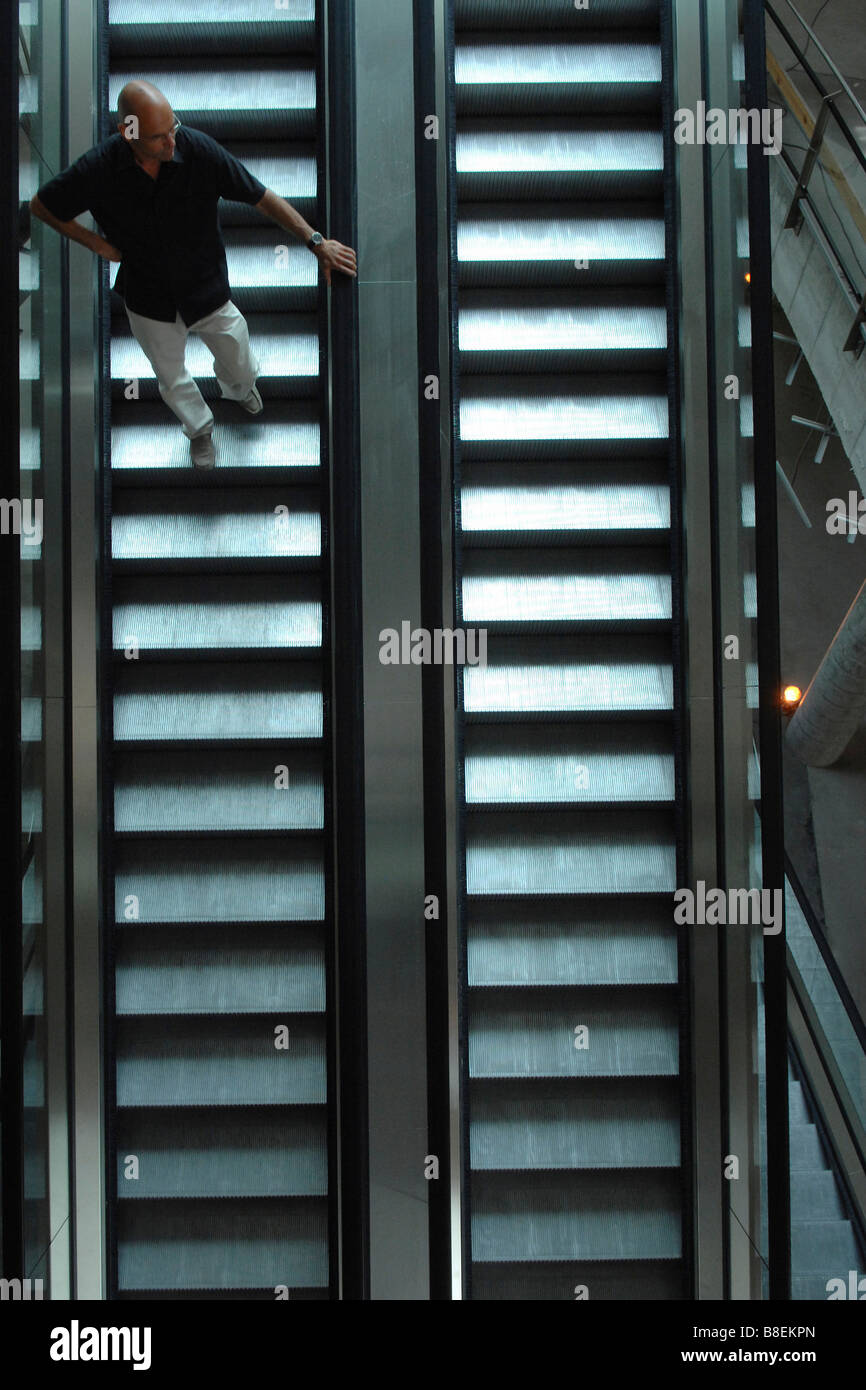 Escalators in a shopping centre Stock Photo