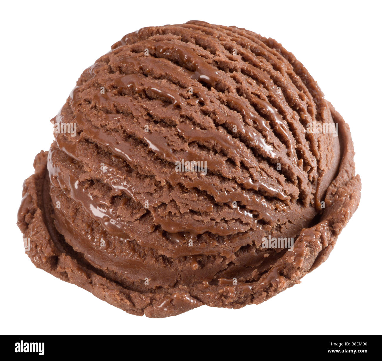 Chocolate ice cream scoop on white, clipping path Stock Photo - Alamy
