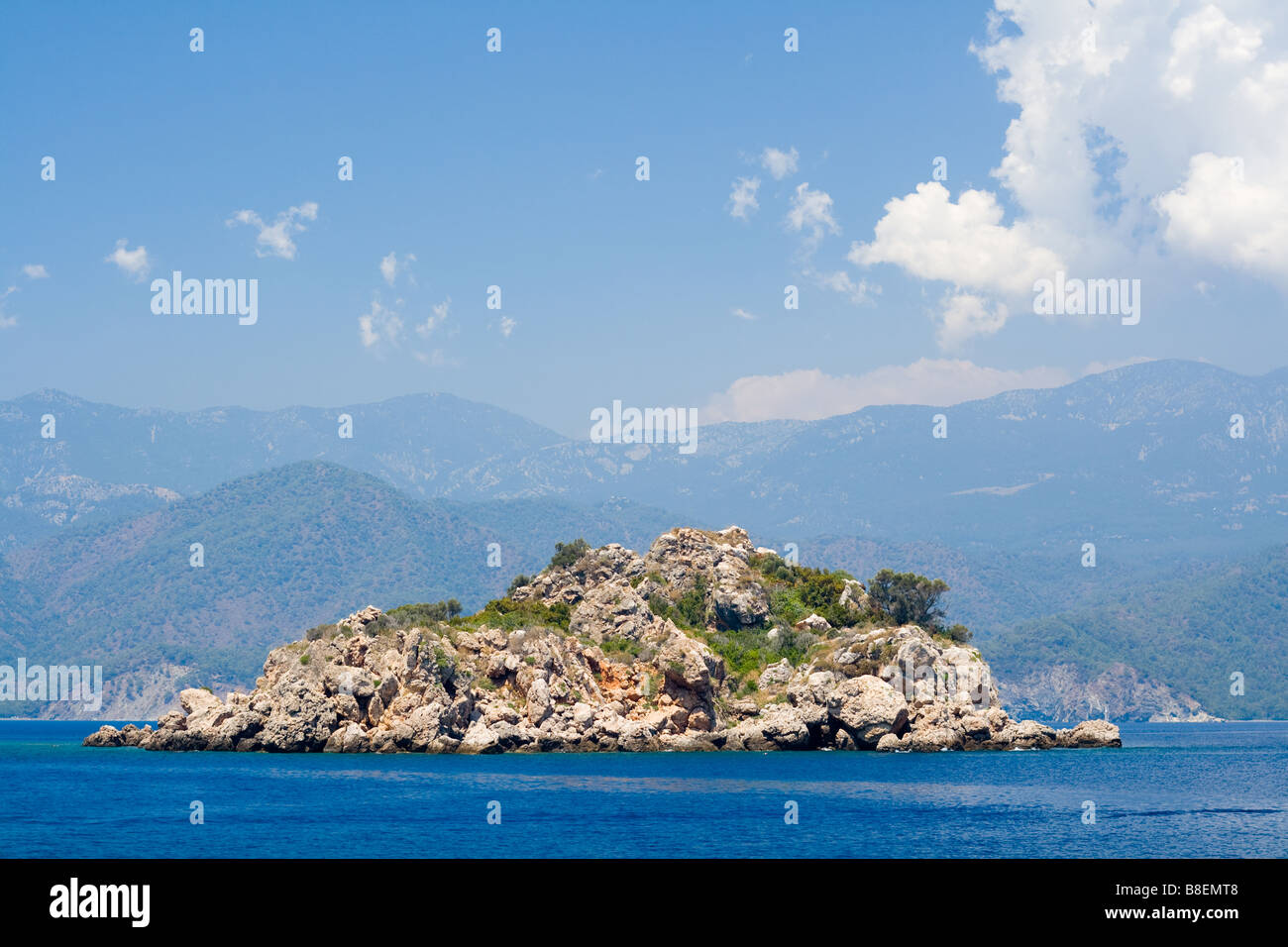 Mountain island in a sea Stock Photo Alamy