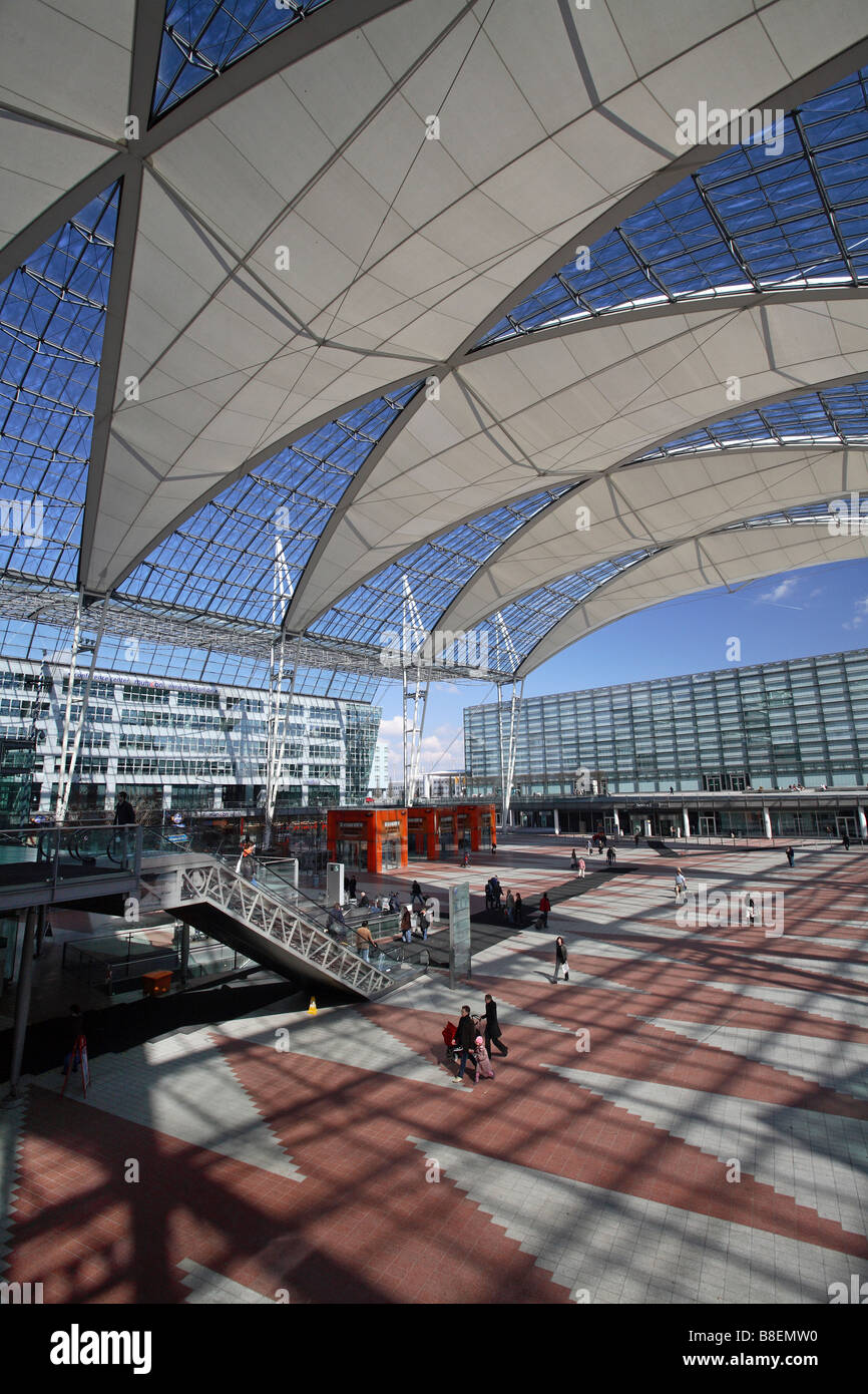 Roof construction of terminal 2 munich airport hi-res stock photography ...