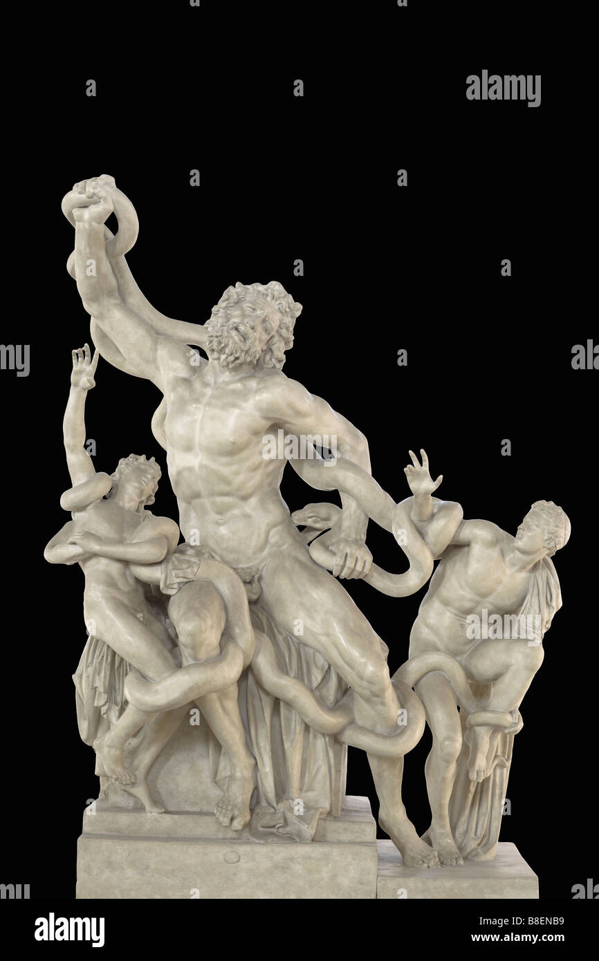 Laocoon sons son Statue Art c 1 BC,Lacoön and His Sons Stock Photo