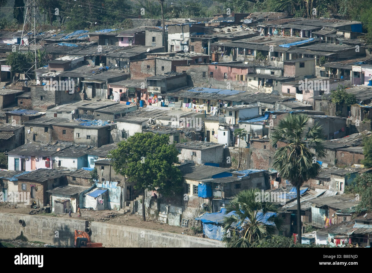 Slums in Mumbai, India Stock Photo