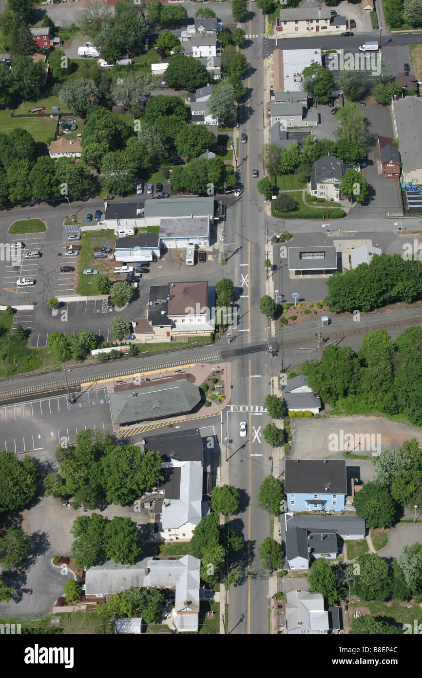 Aerial view of Whitehouse Station, NJ Readington Township, Hunterdon County USA Stock Photo