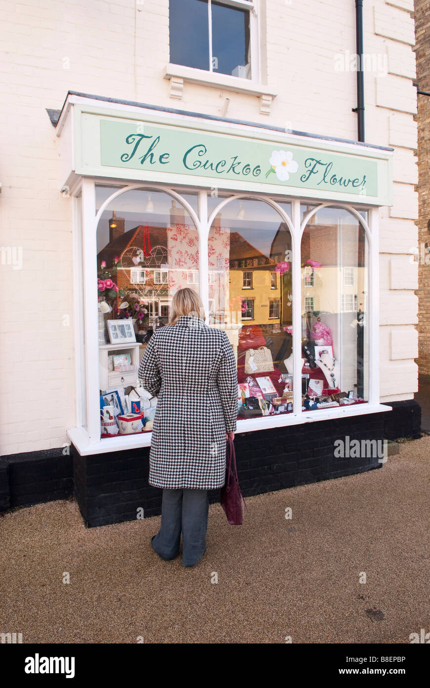 The Cuckoo Flower shop store selling gifts etc. in Long Melford,Suffolk,Uk Stock Photo