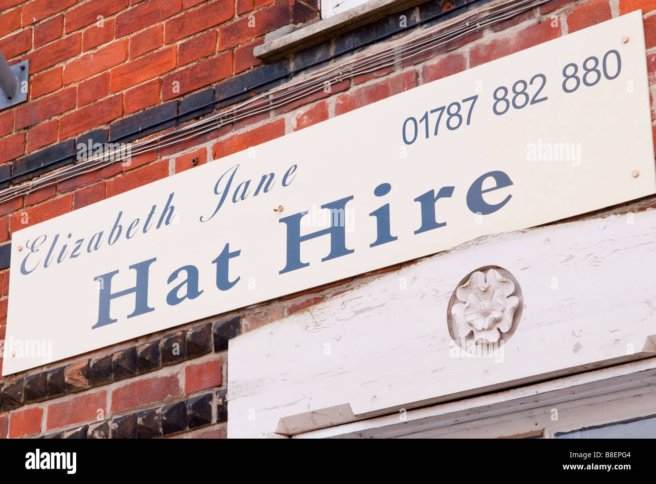 Elizabeth Jane hat hire shop store hiring hats in Long Melford,Suffolk,Uk Stock Photo Alamy