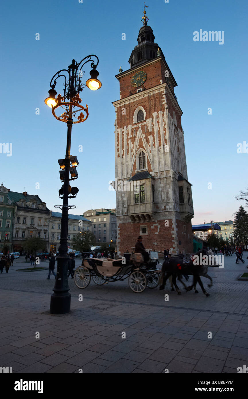 The Town Hall Tower Krakow Poland Stock Photo