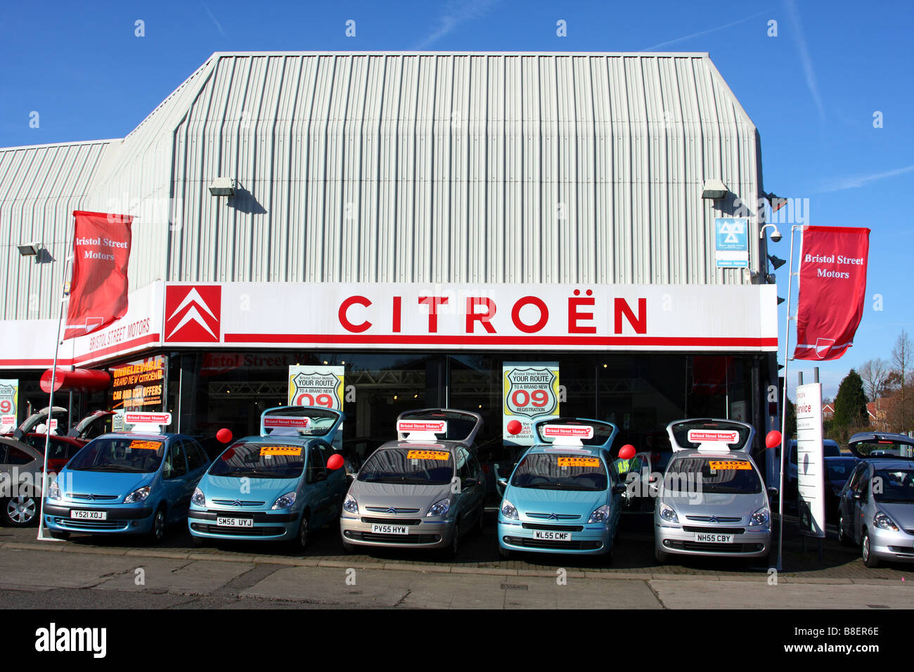 A Bristol Street Motors Citroen car dealership in a U.K. city. Stock Photo