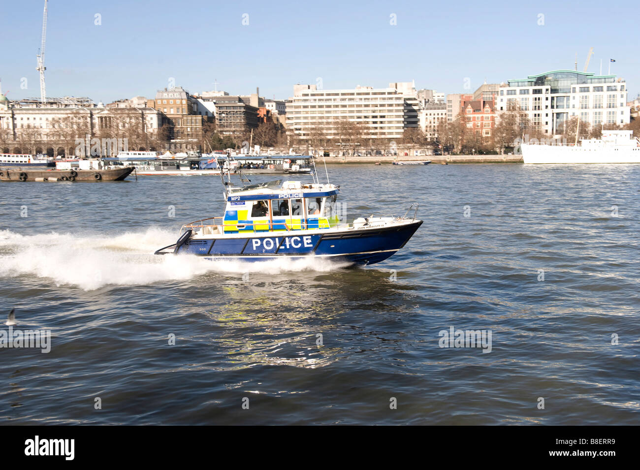 Thames River Police boat, London Stock Photo