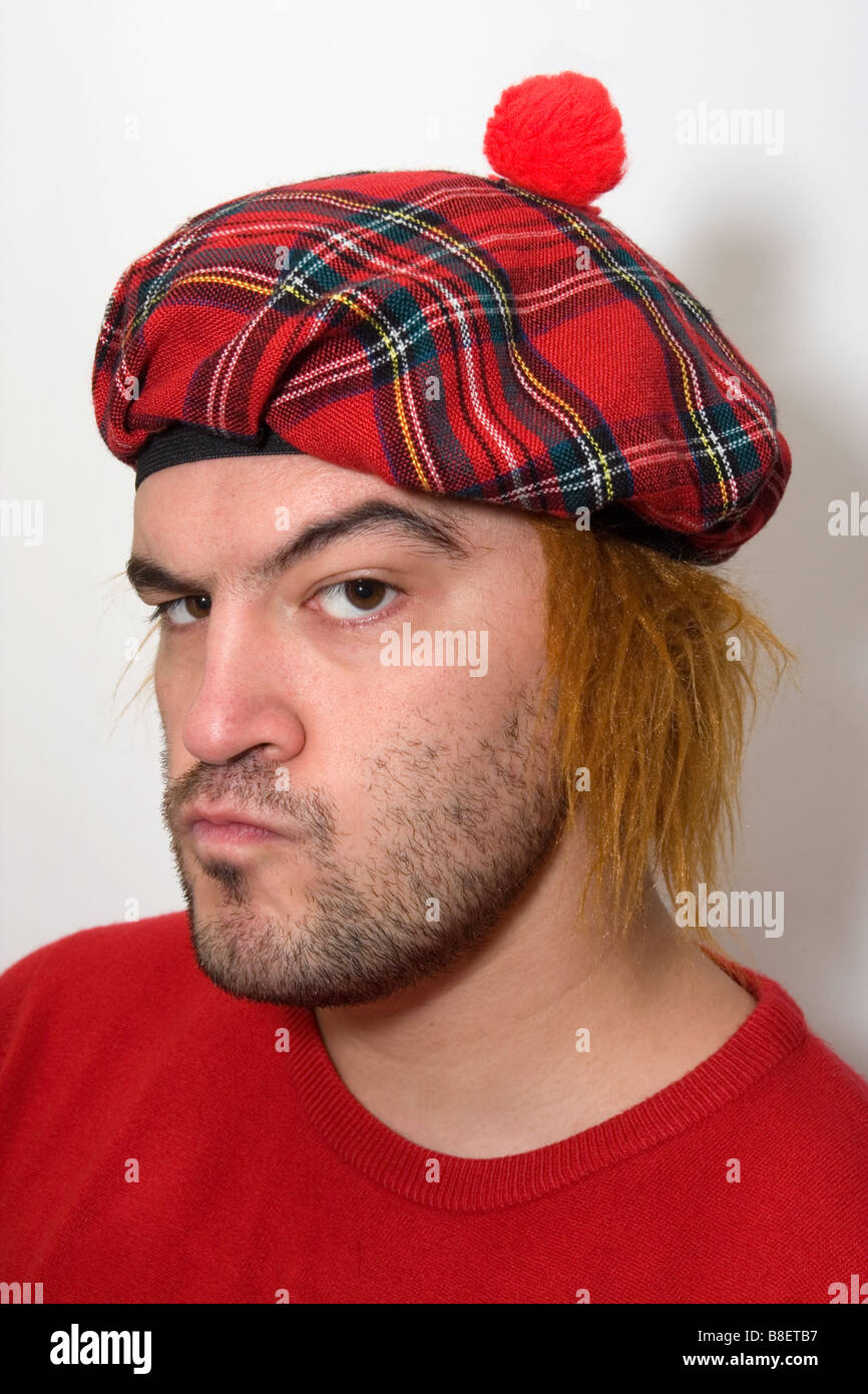 Scotsman with tartan hat Stock Photo
