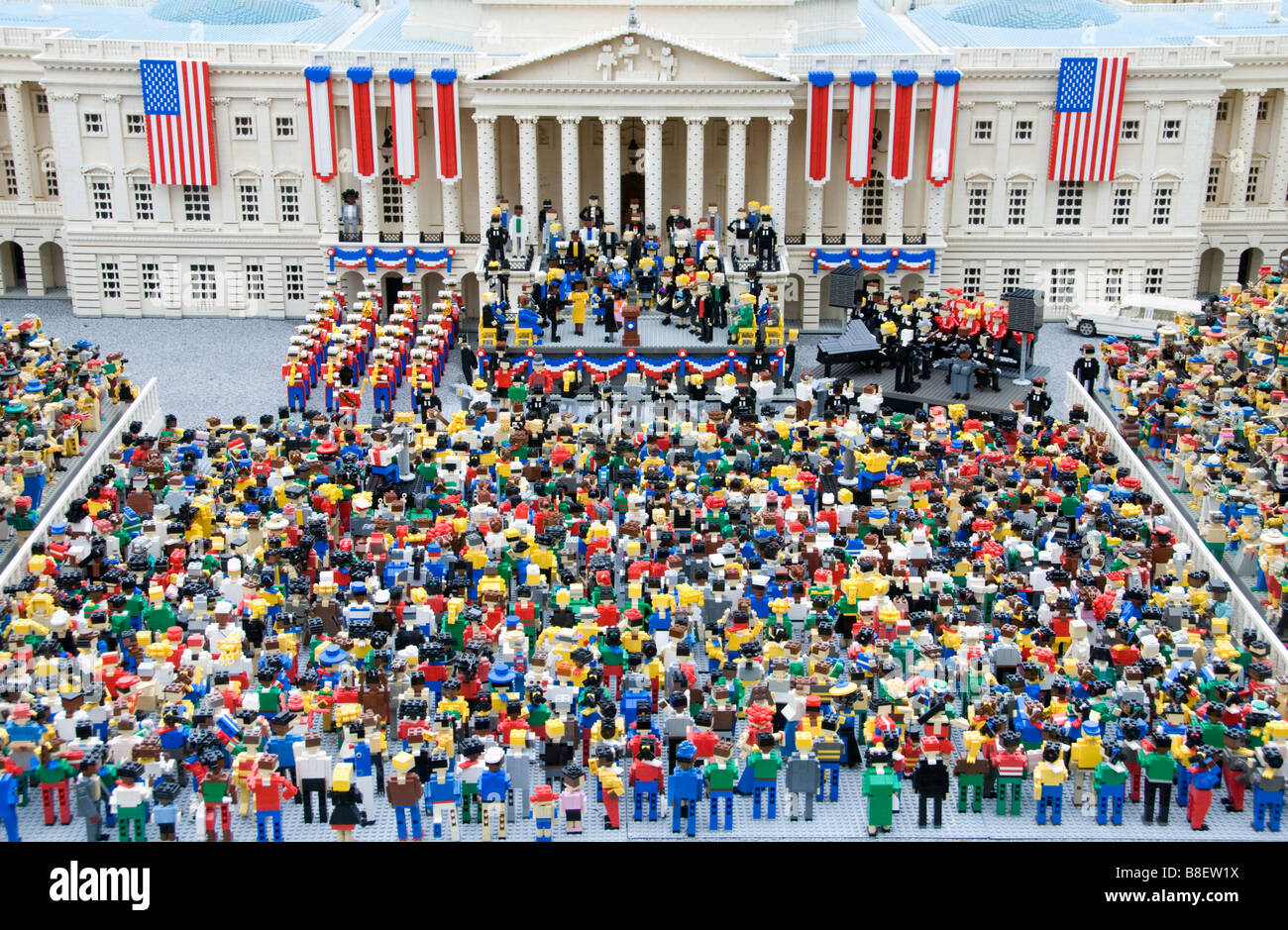 Obama Inauguration, fashioned out of Legos, Legoland Park, Carlsbad, California Stock Photo