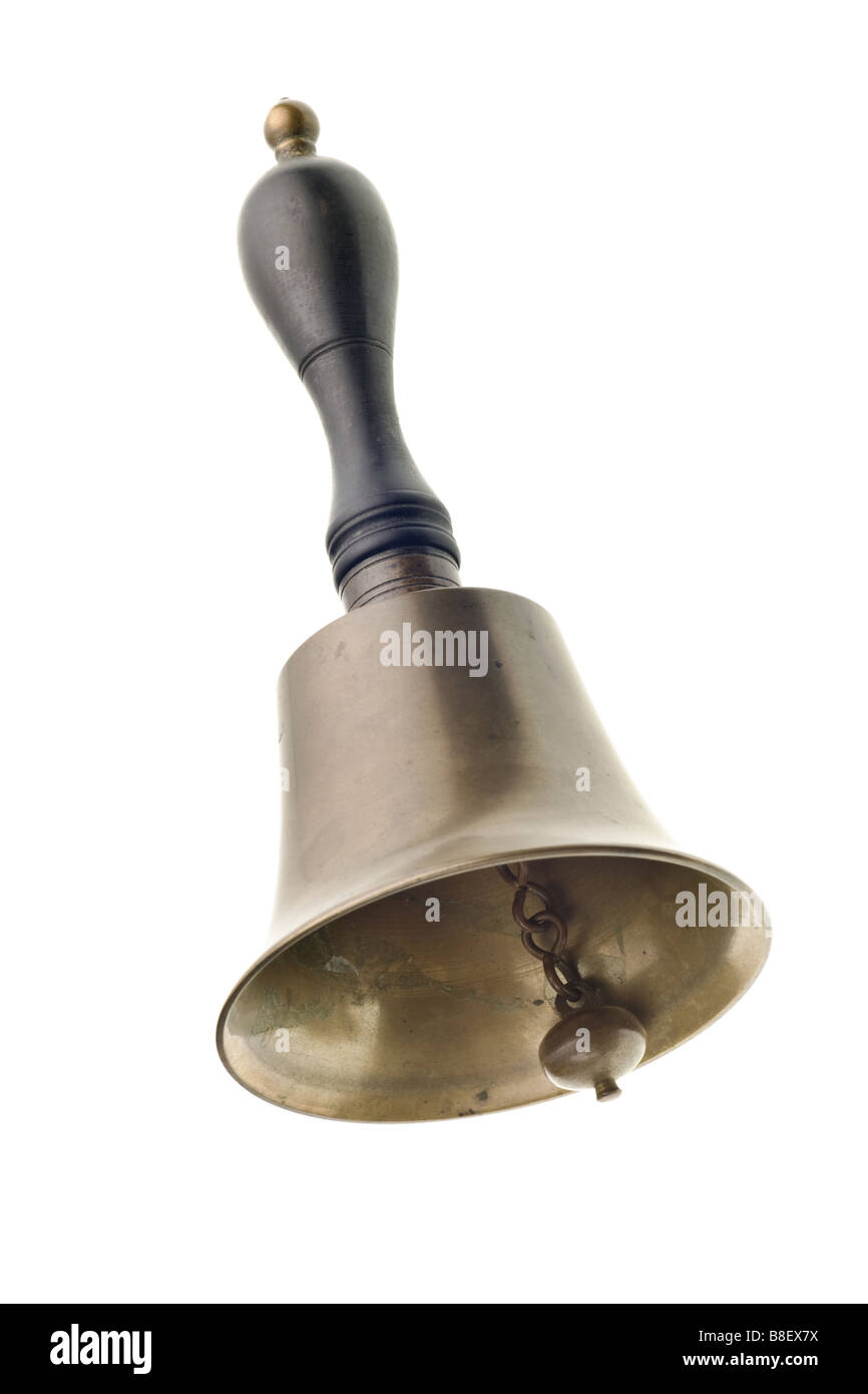 antique brass bell isolated on white background Stock Photo