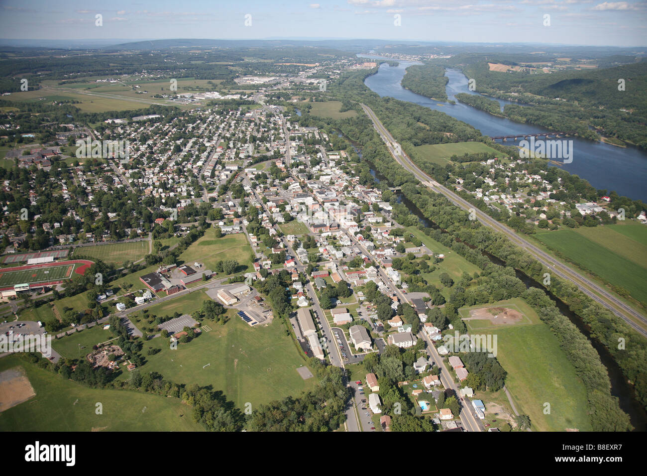 Aerial view of Selinsgrove, Pennsylvania Stock Photo