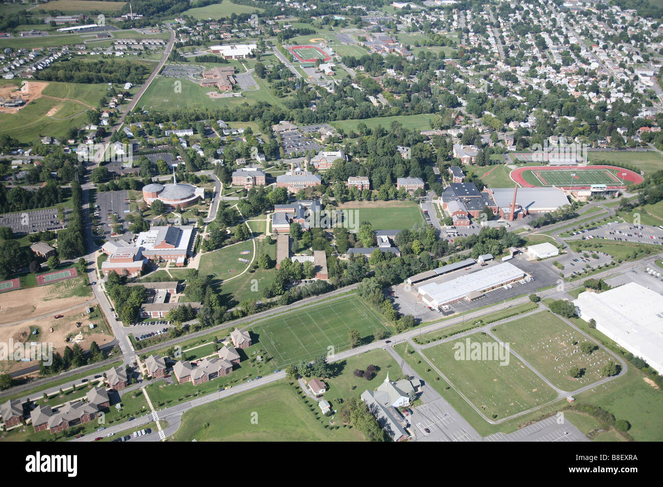 Aerial view of Susquehanna University located in Selinsgrove, Pensylvania Stock Photo