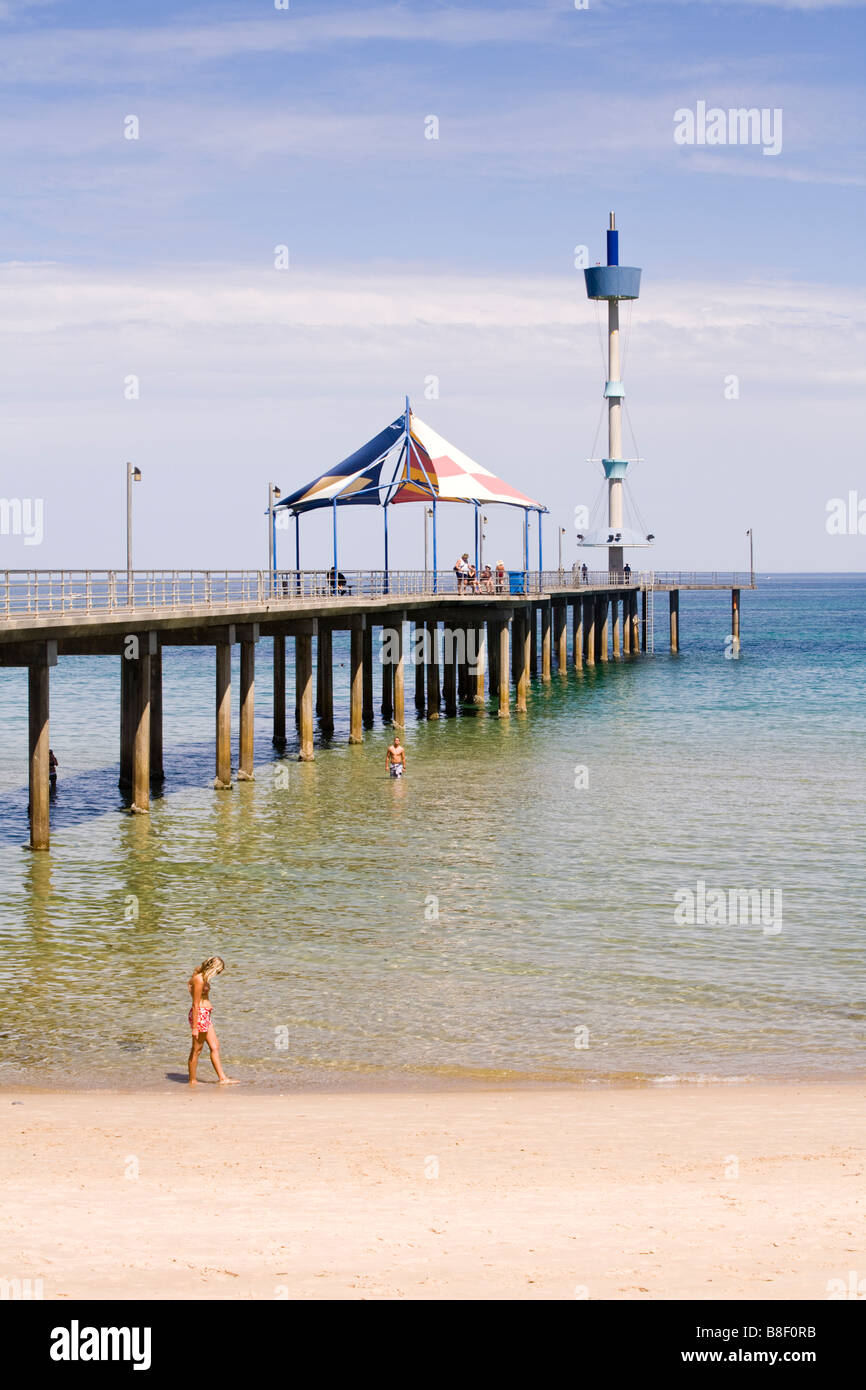 Brighton Jetty on the Adelaide coast Stock Photo