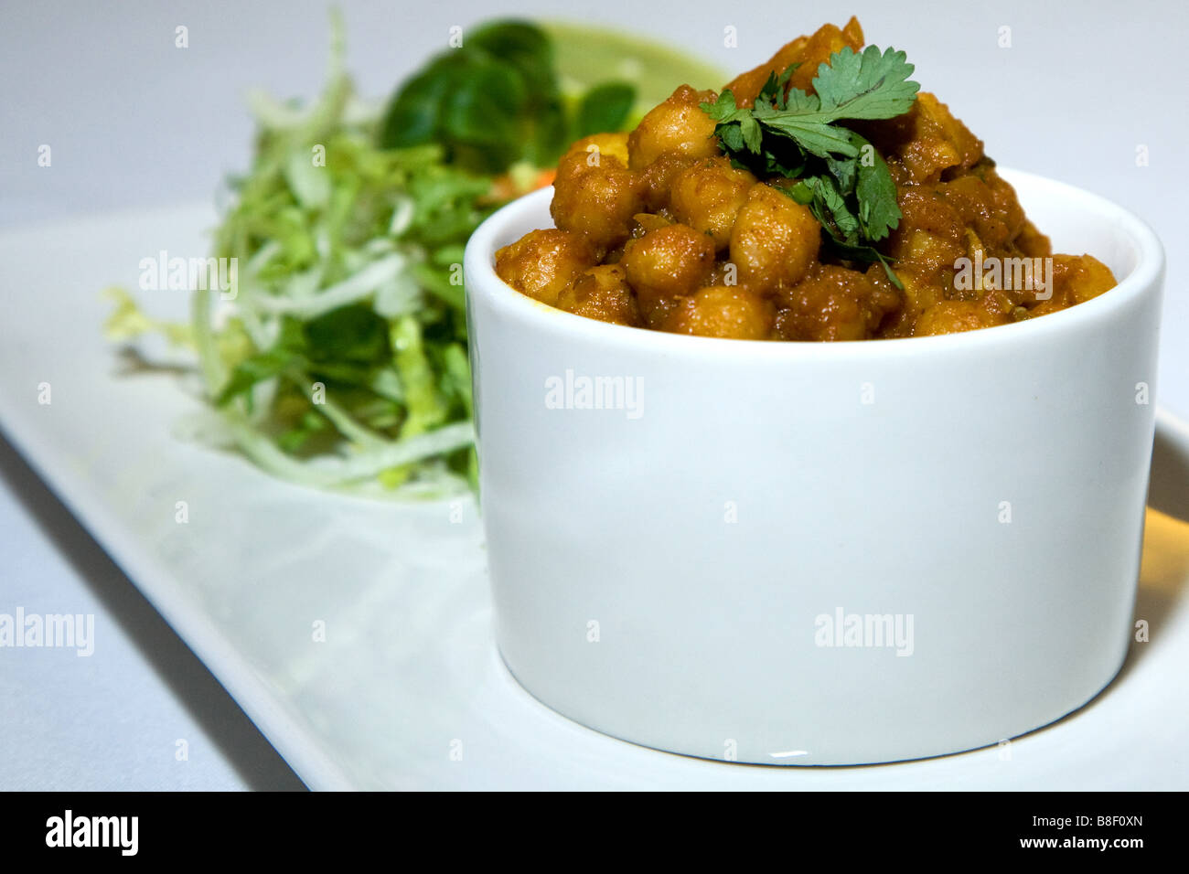 Chick pea curry Indian food dish Stock Photo