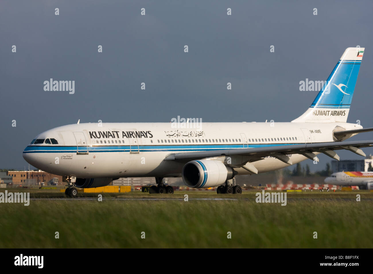 Kuwait Airways Airbus A300B4-605R taxiing for departure at London Heathrow airport. Stock Photo