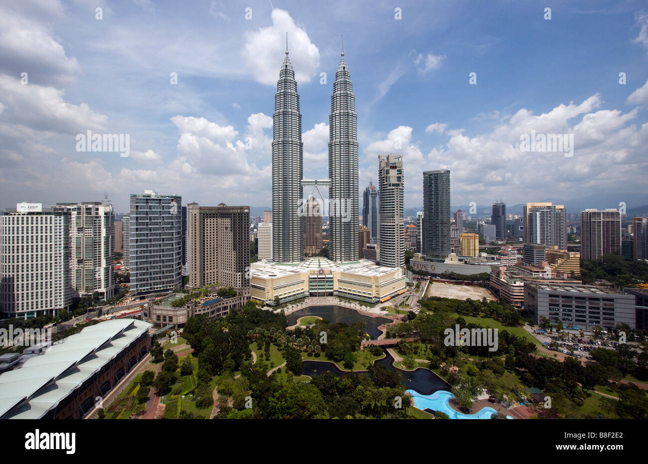 KLCC Shopping Mall and the Twin Towers Stock Photo