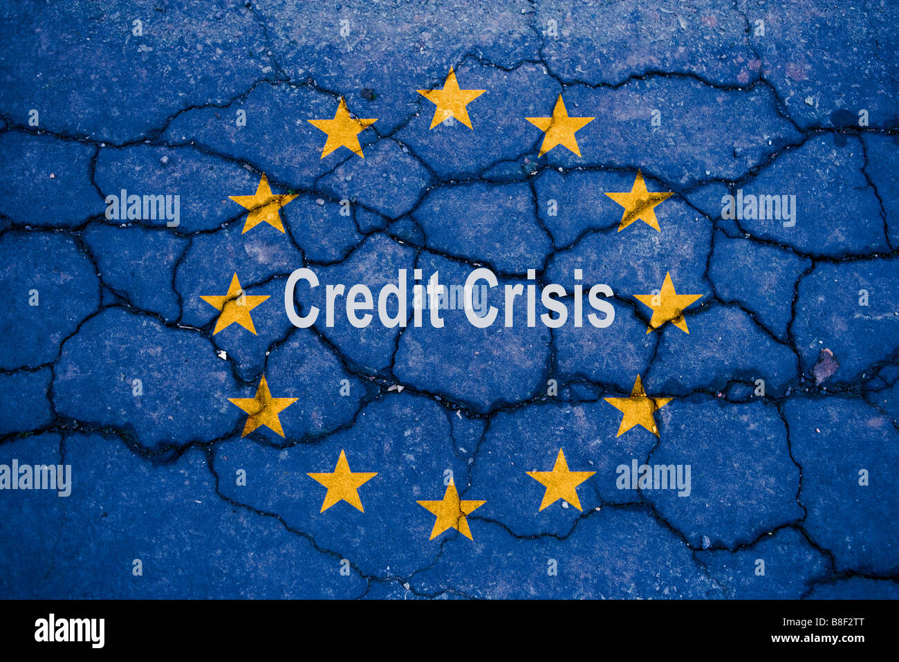 symbolic representation of the credit crisis symbolische Darstellung der Bankenkrise Stock Photo