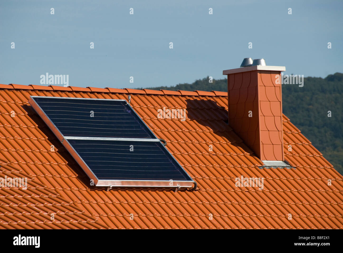Solar collectors in a modern ecological house Stock Photo - Alamy
