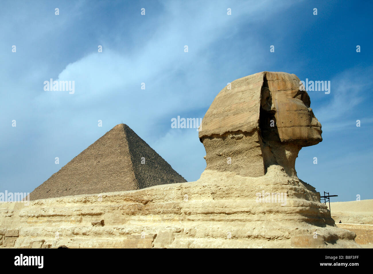 The Sphinx near the Pyramid of Chephren and the Great Pyramid of Cheops ...