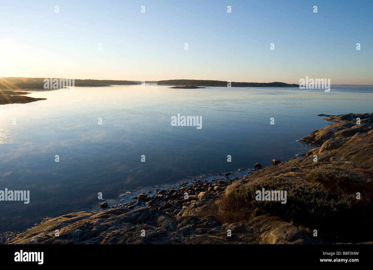 Senic winter morning view, Sweden Stock Photo