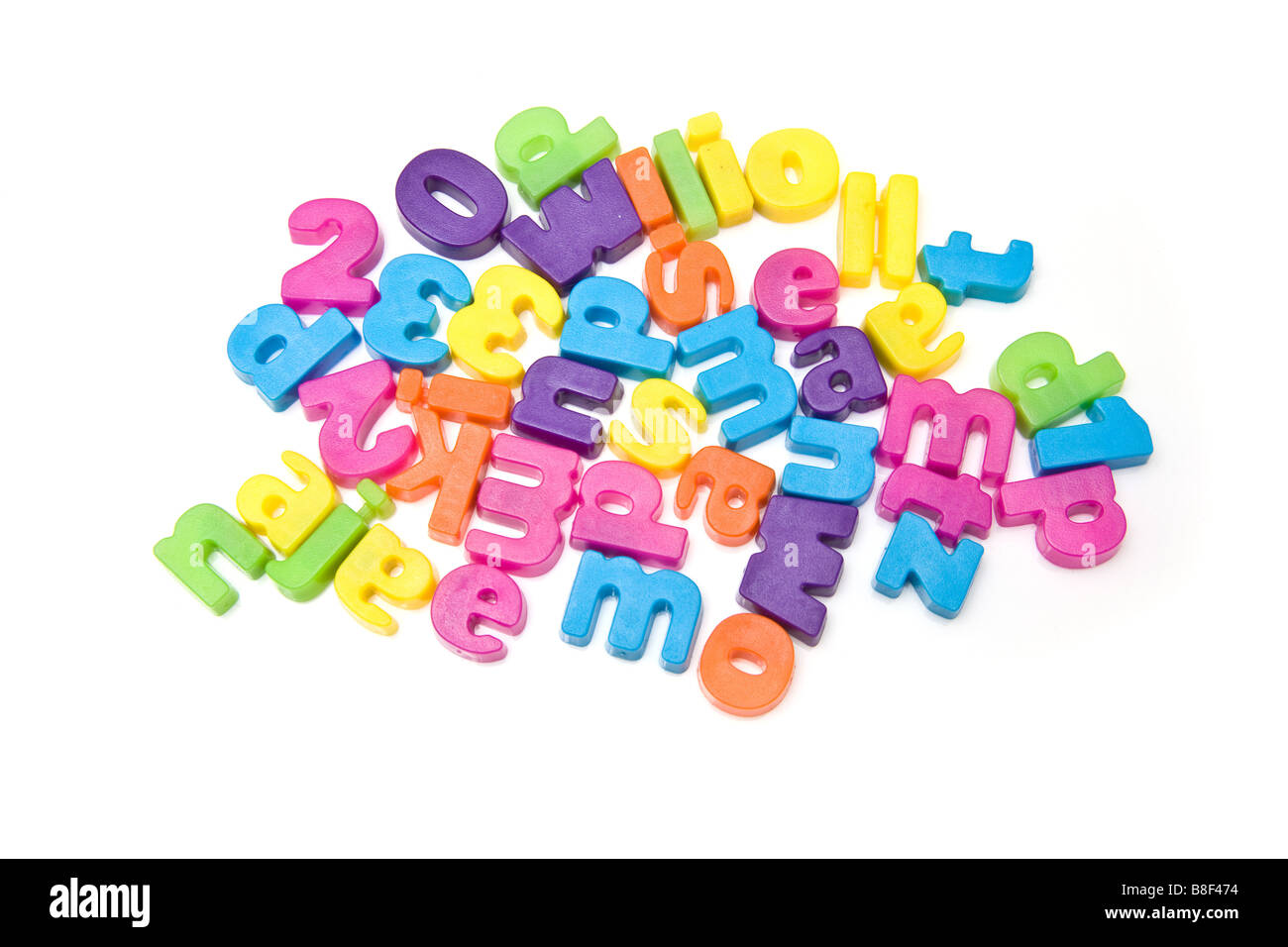 Magnetic fridge letters isolated on a white studio background Stock Photo