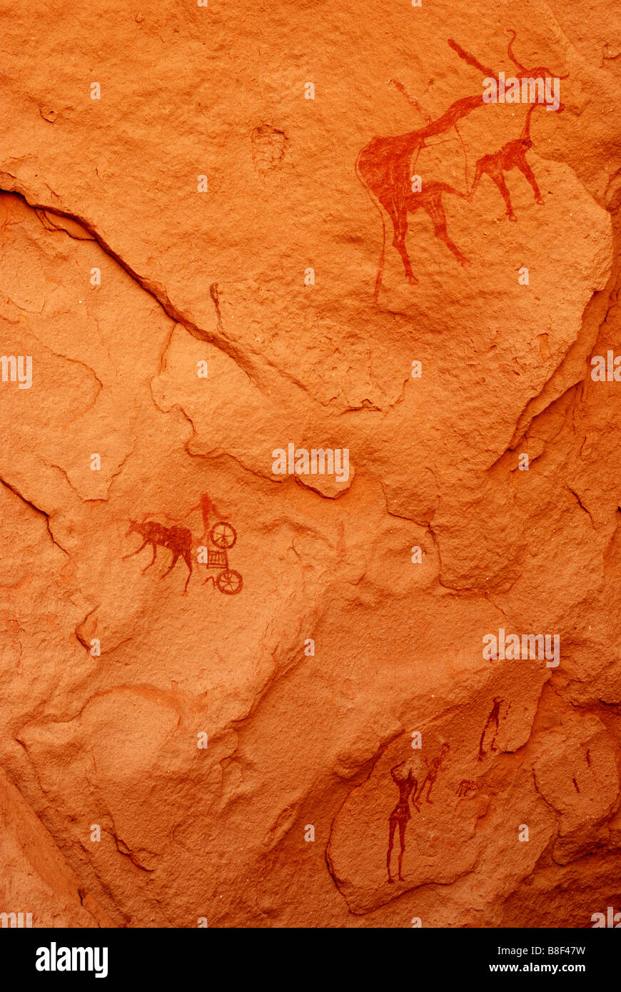 Rock paintings in In Awiss Stock Photo Alamy