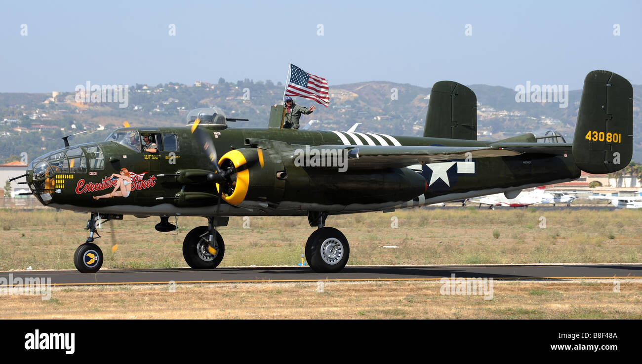 North American B-25 Mitchell Twin-engined Medium Bomber With Nose Art ...