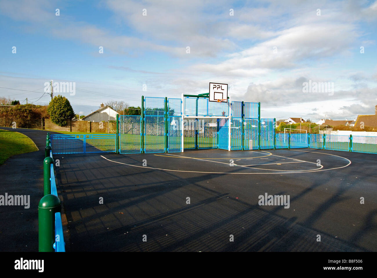 an outdoor all weather sports pitch in camborne,cornwall,uk Stock Photo