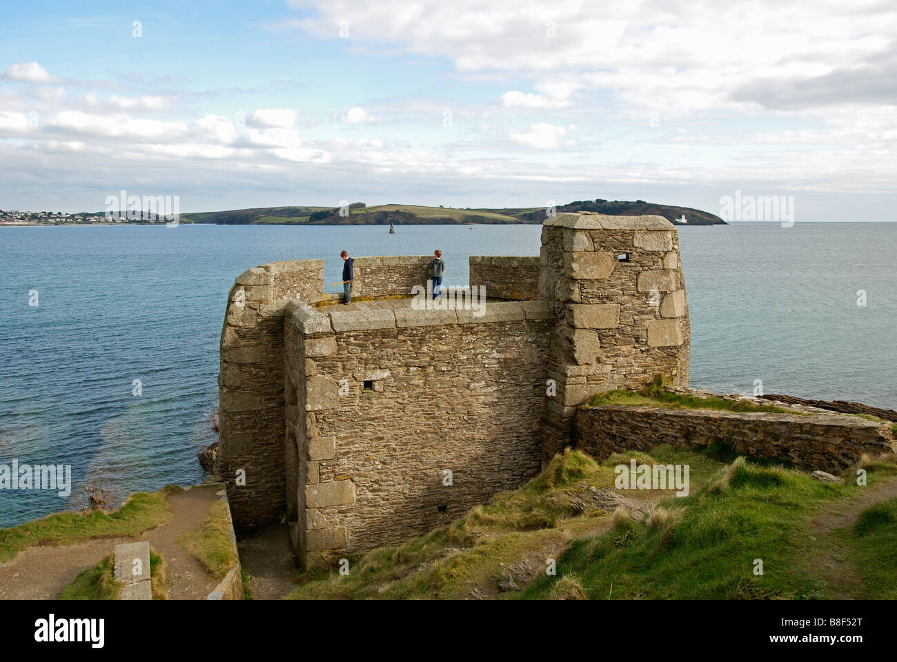 Little Dennis Blockhouse at Pendennis castle in Falmouth, Cornwall, UK Stock Photo
