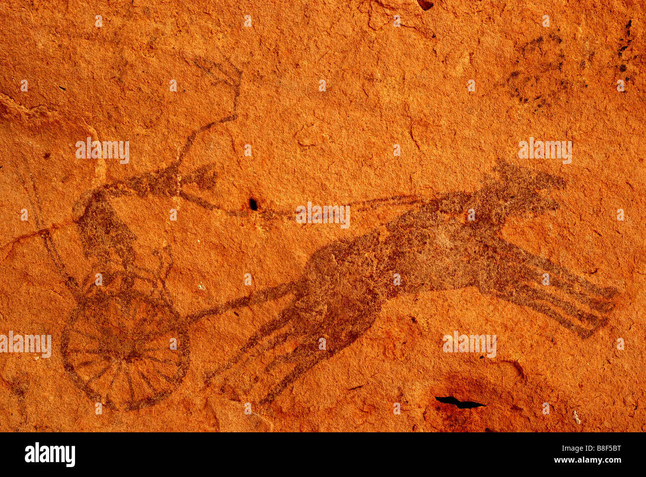 Rock paintings in Tassili Maghidet (Maghridet or Libyc Tassili) Stock Photo