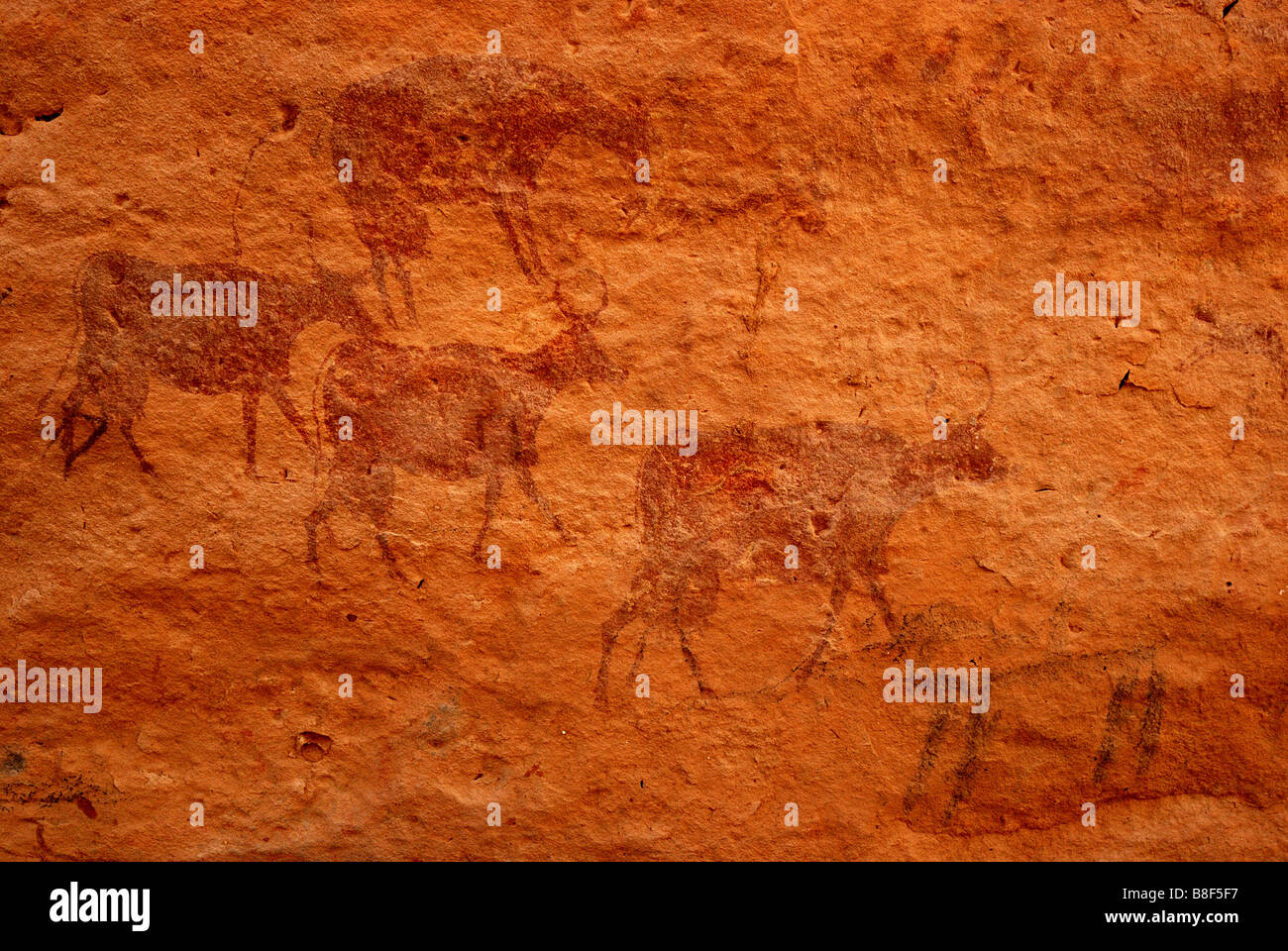 Rock paintings in Tassili Maghidet (Maghridet or Libyc Tassili Stock ...