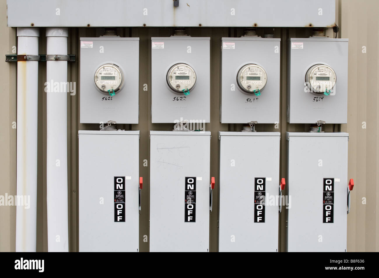 Electric meters Stock Photo