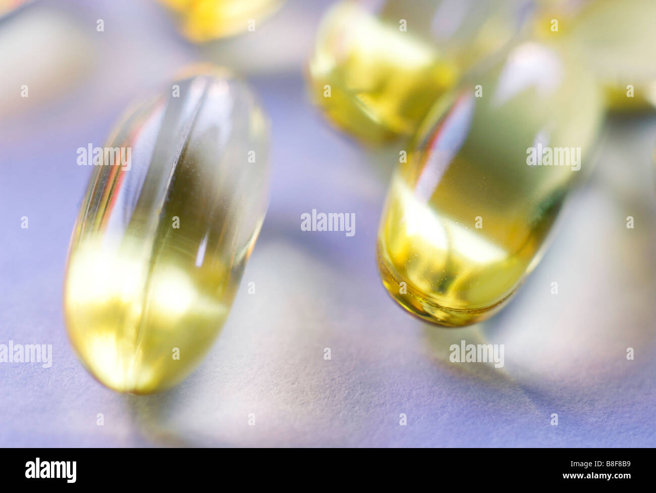 Fishoil capsules Stock Photo