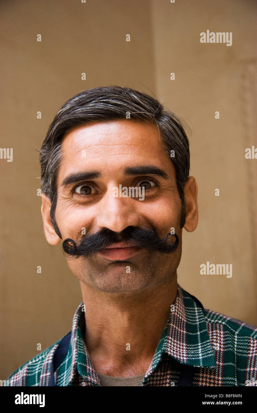 Indian man with mustache jodhpur hires stock photography and images