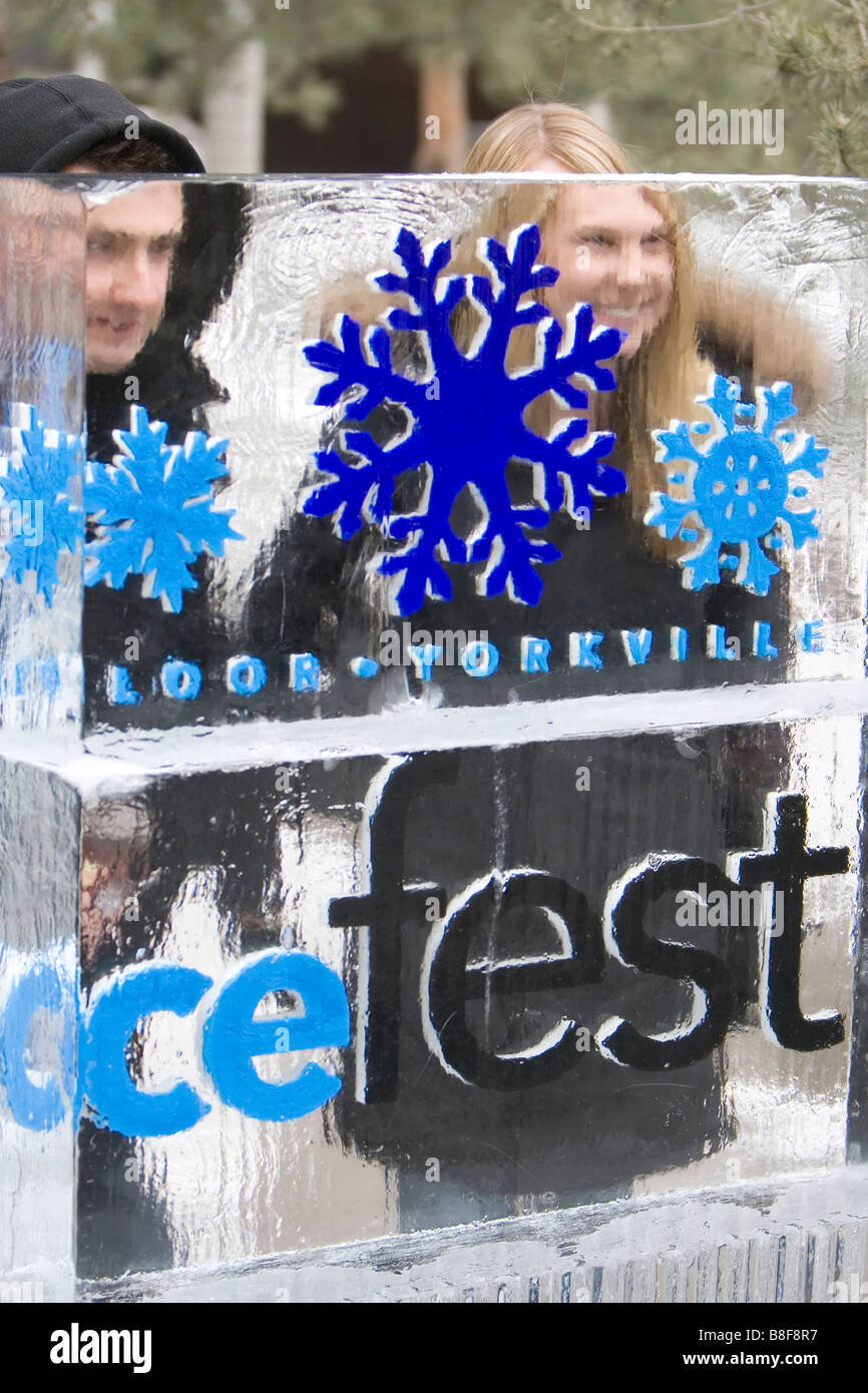 Toronto Bloor Yorkville IceFest  in Toronto Canada Stock Photo