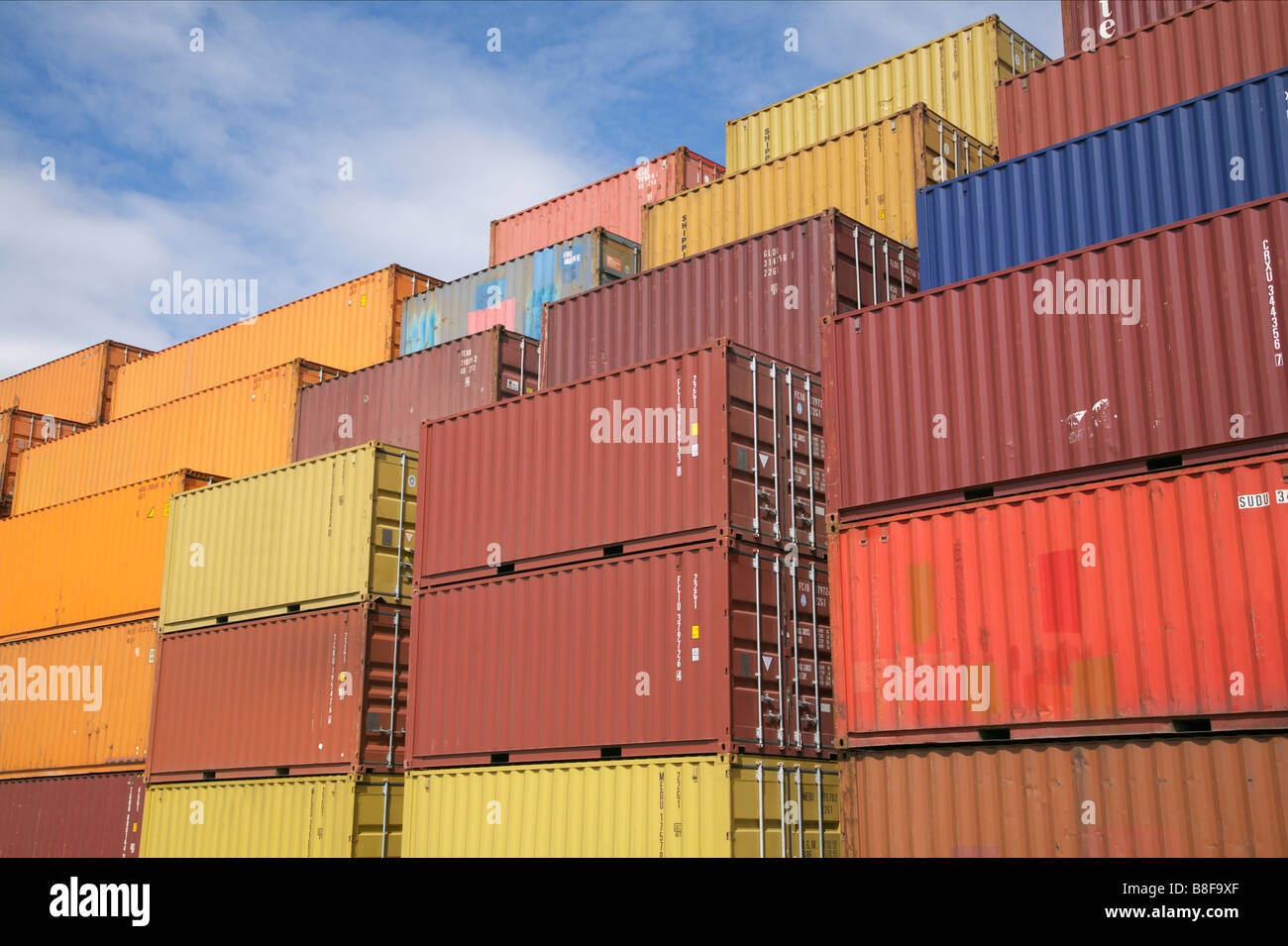 Stack of shipping containers Stock Photo Alamy