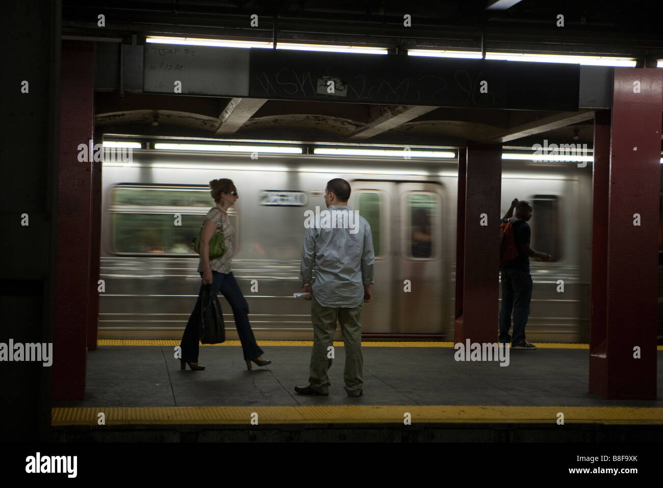 Subway car new york city a line hi-res stock photography and images - Alamy